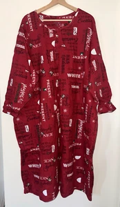NEU Dreams & Co Weihnachten Nachthemd Damen Größe 1X/2X Weinrot Martini Langarm - Bild 1 von 5