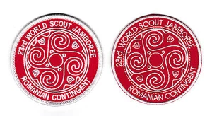 2015 World Scout Jamboree ROMANIA / ROMANIAN SCOUTS Contingent Patch SET OF 2 - Picture 1 of 4
