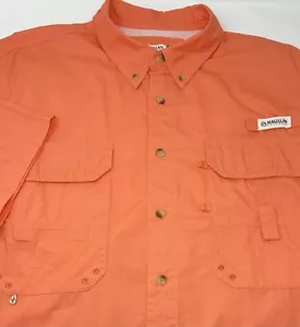 Magellan Outdoor Fish Gear Mens Vented Orange Short Sleeve Shirt Size XL - Picture 1 of 10