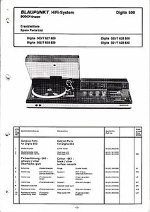 Service Manual-Blaupunkt Digita 500,7 627 800,7 628 820,7 628 800,7 628 830 - Picture 1 of 1