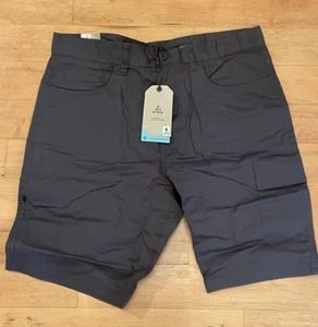 PrAna Mens Shorts 35 / 8 Double Peak Charcoal Cargo Short Hiking Camping FIshing - Picture 1 of 6