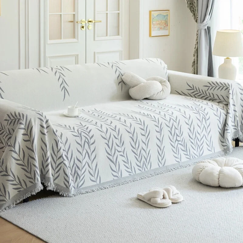 Nordic Chenille Sofa Throw Blankets Printed Couch Blanket Leisure Beach Towel - Image 1 of 4