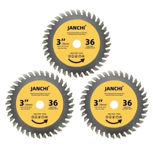 3er-Pack 3 Zoll (75 mm) 36 T TCT Kreissägeblatt mit 3/8 Zoll (9,5 mm) Dorn, schnell C - Bild 1 von 5