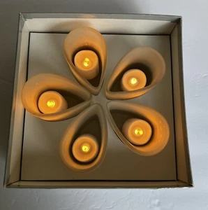 Boxed Bonniers Frosted Glass Candle Votive Holder Set by John Timothy Curran MCM - Picture 1 of 9