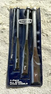 VINTAGE =CRAFTSMAN= 4 PC ALL STEEL WF CHISEL SET NO. 9-36864 - Picture 1 of 3