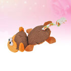 Animal Shaped Pet Dog Plush Toy Funny Squeak Sound Toy (Brown Monkey)