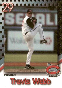 2010 Carolina Mudcats Team Issue 32 Travis Webb Spokane Washington Baseball Card