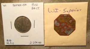 2 Superior, Wisconsin, Ritz-Nite-Club - 25c + Ritz - 5c. Níquel de latón y cobre, 21-25 - Imagen 1 de 2