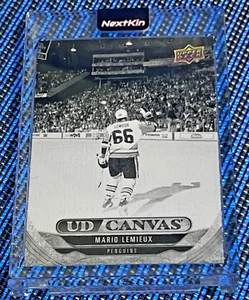#C249 MARIO LEMIEUX 2024-25 UPPER DECK SERIES 2 CANVAS BLACK & WHITE RETIRED SSP - Foto 1 di 2