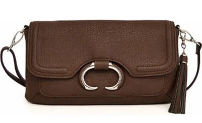 Bolso sin asas bandolera Jessica Simpson Estelle para mujer nuevo con etiquetas, chocolate, precio de venta sugerido por el fabricante: 78,00 USD Foto 1 de 4