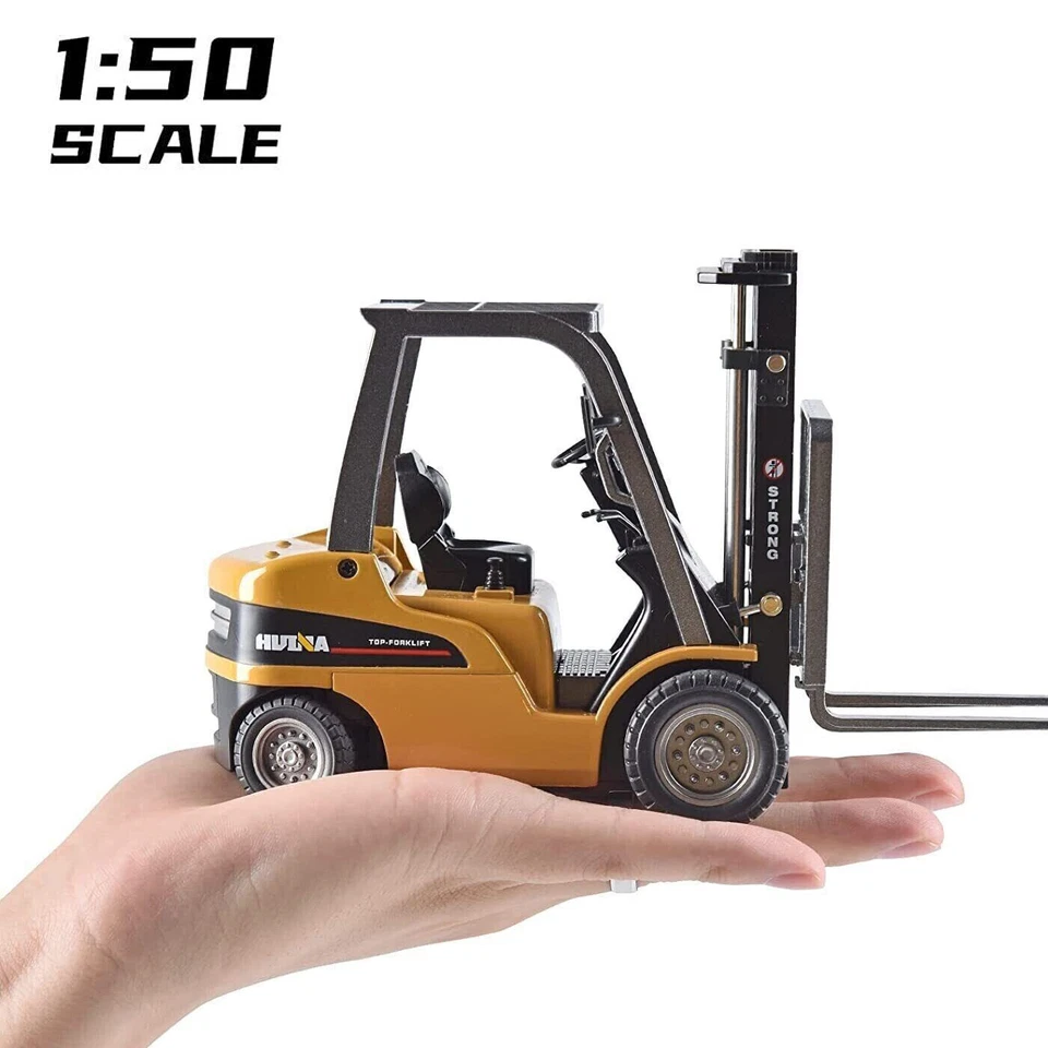 1:50 Alloy Forklift Model Diecast Excavator Bulldozer Tractor Static Truck Huina