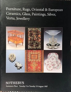 SOTHEBY'S Auction Catalog 8/5/1997 Furniture Rug Oriental Ceramics Glass Jewelry - Picture 1 of 8