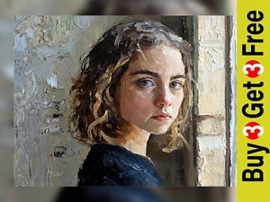 Emotionales Frauenporträt 5"x7" Druck auf mattem Papier | Ausdrucksstarke Ölgemälde Kunst - Bild 1 von 17