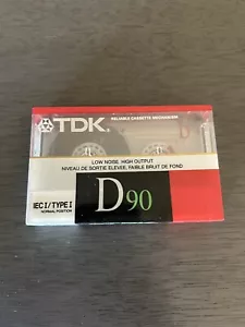 Vintage 1988 TDK D90 Audio Dynamic Cassette Tape IEC I/Type I Blank Tape New - Picture 1 of 2