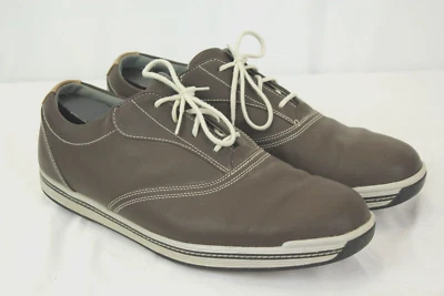 FOOTJOY 54042C CONTOUR CLOSEOUT BROWN LEATHER SPIKELESS GOLF SHOES SIZE 13 VGC! - Image 1 of 4