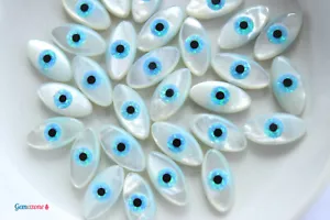 Böser Blick Schutz Weiß MOP Blau Opal Perlen Anhänger Charm Amulett Verbinder 1 Stck. - Bild 1 von 9