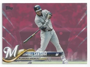 2018 Topps Serie 2 #377 Domingo Santana Día de la Madre Paralelo #'d 01/50 - Imagen 1 de 2