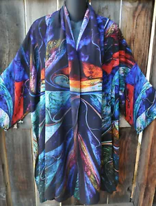 DILEMMA GEMALT KÜNSTLER VITAL INSPIRIERT SEIDENKUNST ZUM TRAGEN KIMONO & SCHAL,OS - Bild 1 von 5