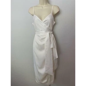DVF Diane von Furstenberg Avila Ivory Wickelkleid Creme Weiß Cocktail Midi Neu 8 - Bild 1 von 5