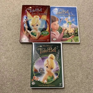 Disney Tinker Bell Movie Lot of 3 DVD Great Fairy Rescue Lost Treasure Pixie - Picture 1 of 12