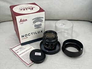 Mint Leica Noctilux 50mm f/1.2 Lens Black Leica M w/12503 Hood