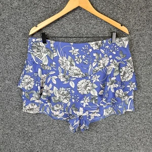 Seed Heritage Womens Shorts Size 14 Culotte Blue Floral Tiered - Picture 1 of 9