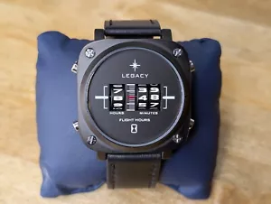 Orologio Legacy Flight Hours Nero di Garmin Uomo Cinturino Pelle WR 30 Metri - Foto 1 di 6