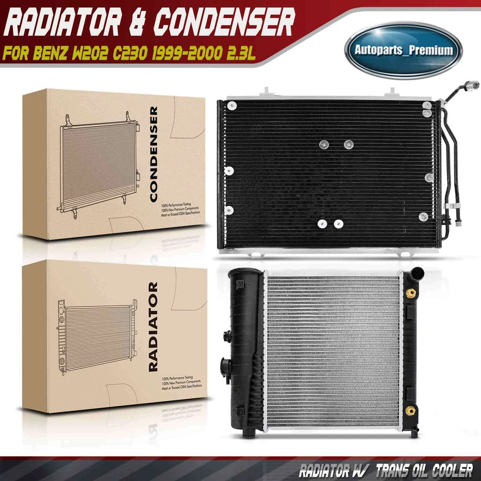 Downflow Radiator & AC Condenser Cooling Kit for Mercedes-Benz C230 1999-2000 - Image 1 of 4