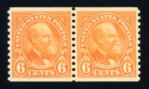 #723, 6c Garfield, Coil pair, XF/Superb-OG-NH, fresh, 2013 PSE (graded 95, nh) - Picture 1 of 1