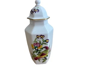 Royal Worcester Bone China Lidded Small Temple Jar Vase Floral Gilt 1978, Wear - Picture 1 of 6