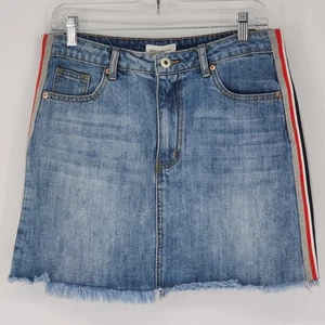 Dance & Marvel Frayed Hem Denim Mini Skirt Light Blue Women’s Size Large - Picture 1 of 8