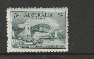 STAMPS AUST PREDECIMAL 1932 5/- BRIDGE MUH - Picture 1 of 2