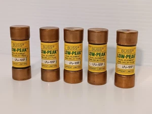 Lot of 5 Bussmann LPJ-10SP Low-Peak Dual-Element Time-Delay Fuses 600VAC - Picture 1 of 8