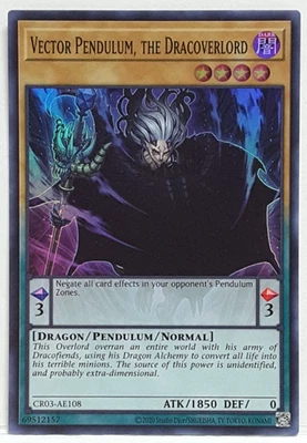 Yugioh Asian-English Vector Pendel, The Dracoverlord CR03-AE108 Super Selten - Bild 1 von 2