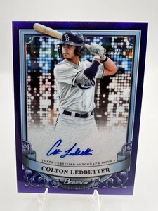 Colton Ledbetter Auto /120 Purple Refractor #PA-CL 2024 Bowman Sterling - Picture 1 of 5
