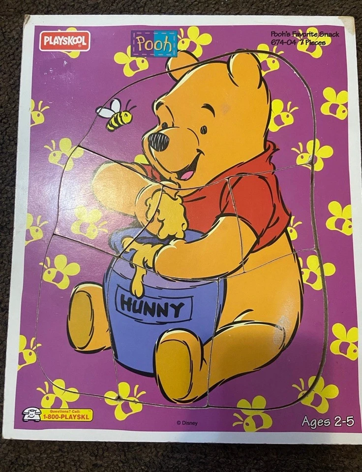 Playskool Wooden Puzzle Pooh Vintage Disney Winnie the Pooh 7 Pieces 674-04 - Image 1 of 1