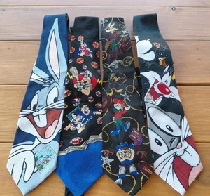 Vintage Looney Tunes Sammlung Neuheit Krawatte Krawatte 1993-1997 Posten von 4 Krawatten - Bild 1 von 4