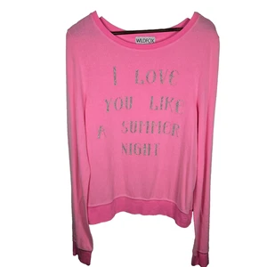 Wildfox Pink Graphic Sweatshirt Womens Medium - Picture 1 of 6