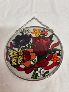 Vidrieras y mariposas Joan Baker pintadas a mano de 4,5" Suncatcher - Imagen 1 de 3