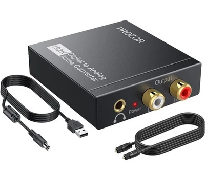 Optical Coaxial Toslink Digital to Analog Audio Converter Adapter RCA 3.5mm L/R - Image 1 of 4