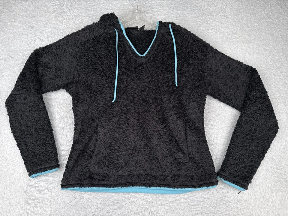 Mountain Hardwear Sweater Womens Medium Black Monkey Fur Polyester Fleece Hoodie - Image 1 of 4