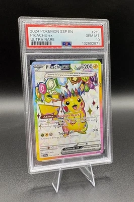 PSA 10 Pikachu ex 219/191 Ultra Rare Pokemon Surging Sparks 2024 - Image 1 of 2