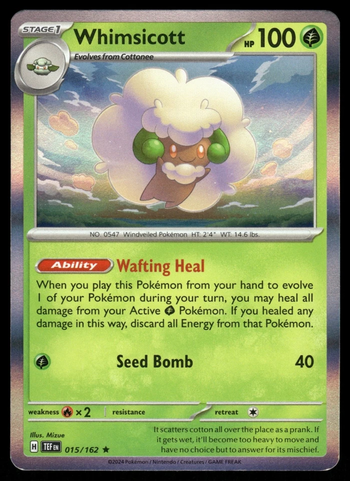 Whimsicott 015/162 TEF SV05: Temporal Forces Holo NM - Image 1 of 2