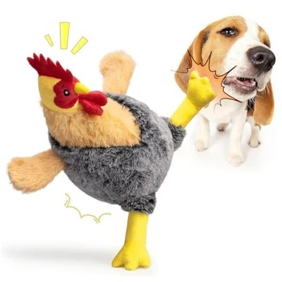 Juguetes de peluche chirriantes para perros - Juguete de peluche para masticar pollo para pequeños, medianos y grandes  Foto 1 de 4