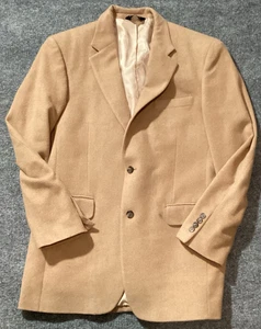 Jos A Bank Blazer Mens 40L Tan 100% Camel Hair 2 Button Sport Coat Jacket - Picture 1 of 10