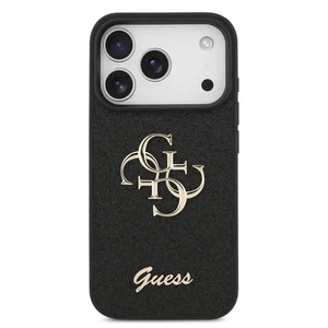 Custodia Guess iPhone 17 Pro Max cover fissa glitter 4G grande logo metallo nero - Foto 1 di 6