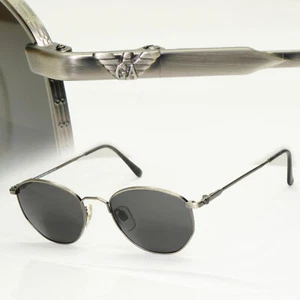 Emporio Armani Sunglasses 1997 Vintage Grey Gunmetal Black Round 031 915 48mm - Picture 1 of 12