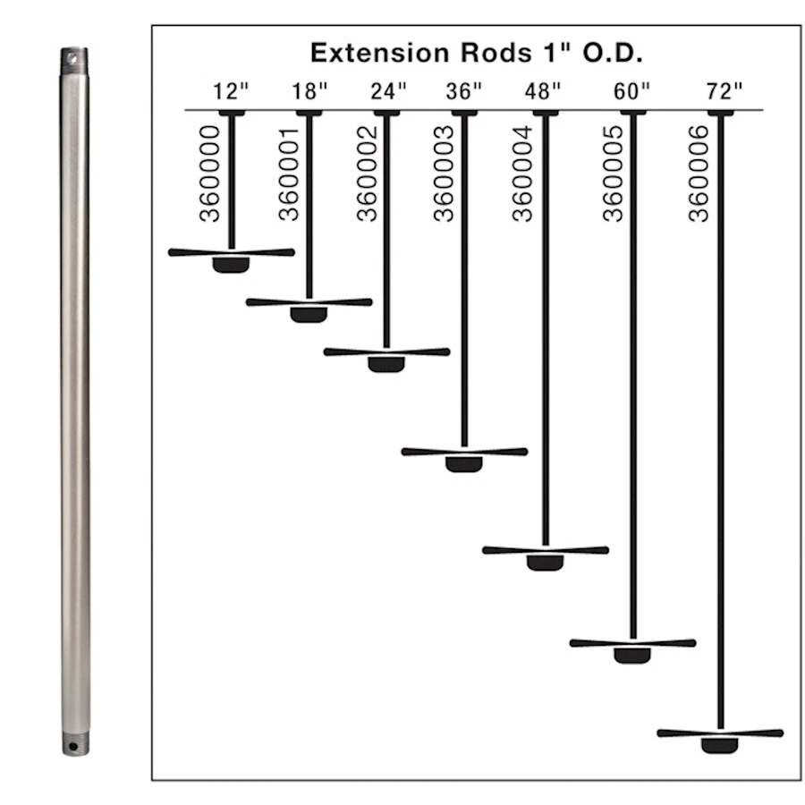 Kichler Fan Down Rod 48", Matte White - 360004MWH - Image 1 of 1