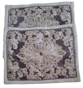 2 fundas de almohada estándar Croscill Sorina marrón topo brocado - Imagen 1 de 6