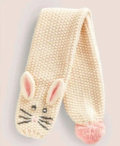 Boden Children's Novelty Scarf - Ivory Bunny -  New Without Tags - Picture 1 of 3